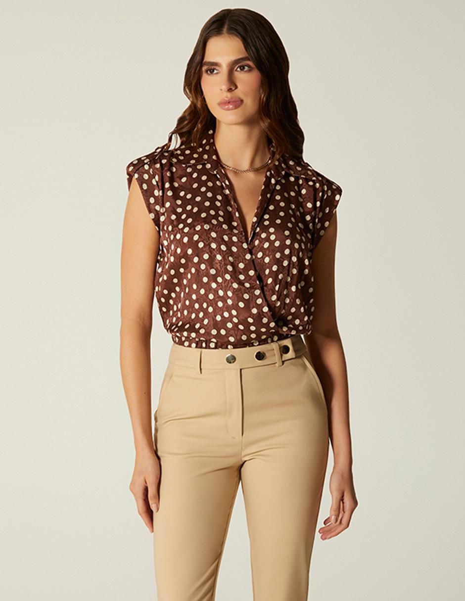 Blusa cacao dots para mujer