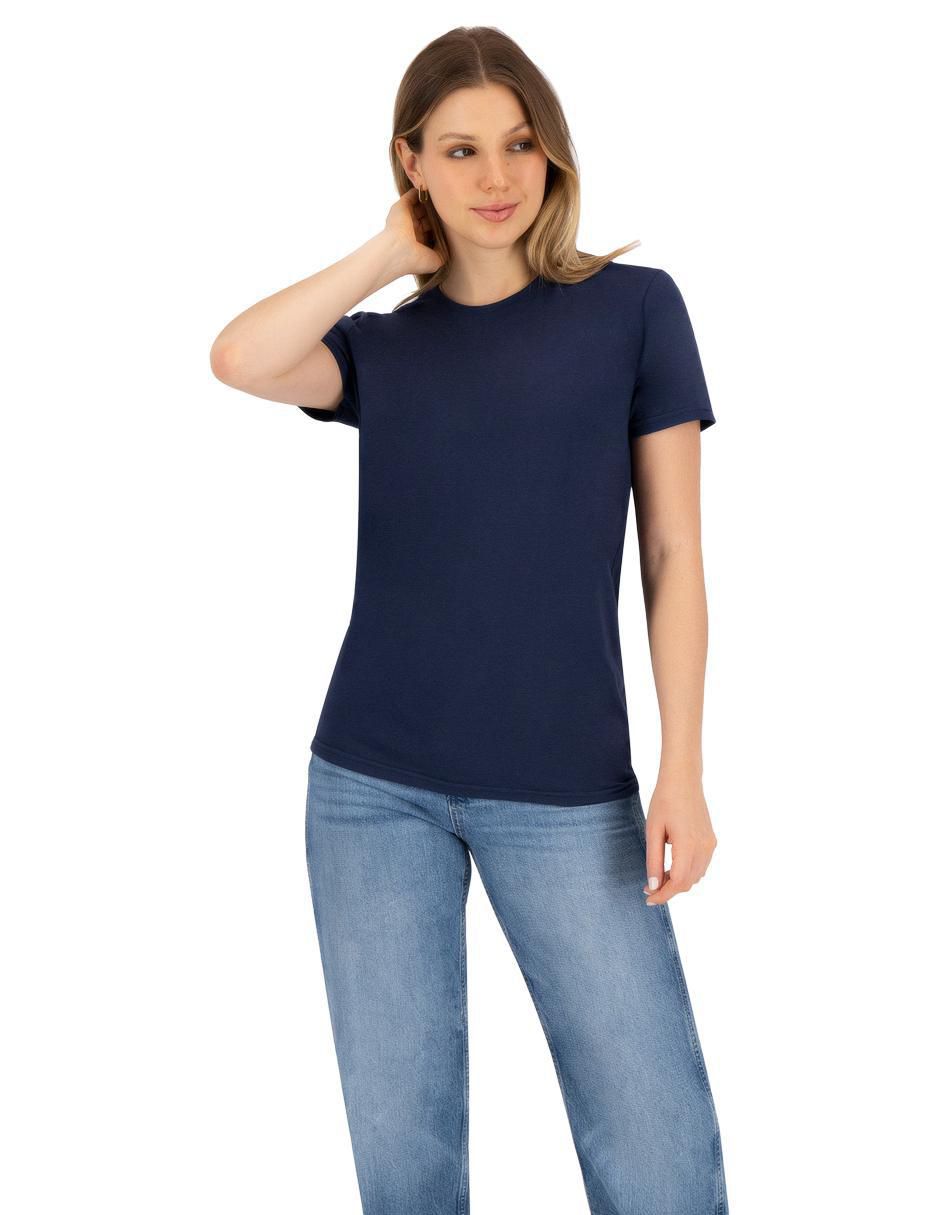 Playera manga corta Básicos cuello redondo mujer 6