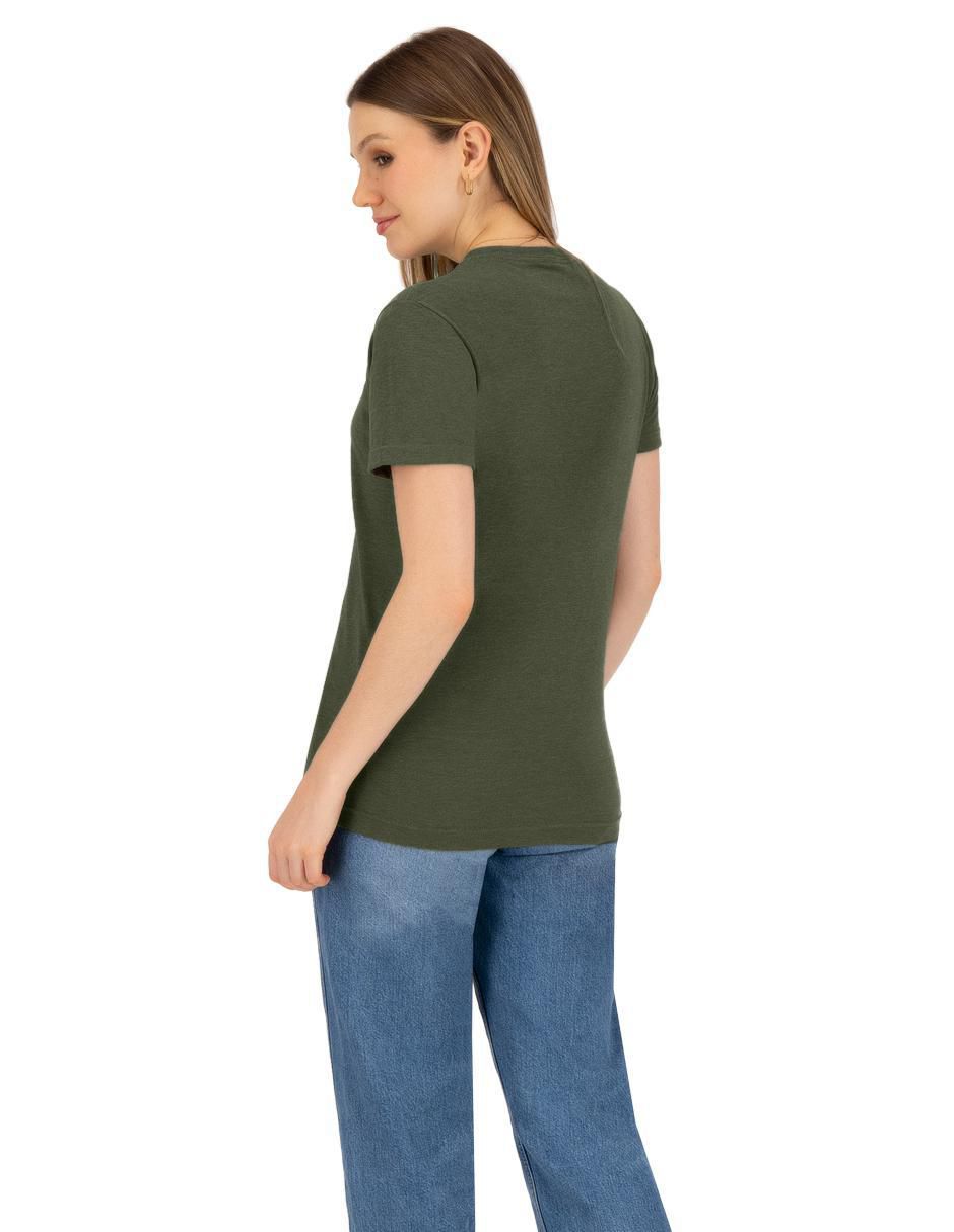 Playera manga corta Básicos cuello redondo mujer 3