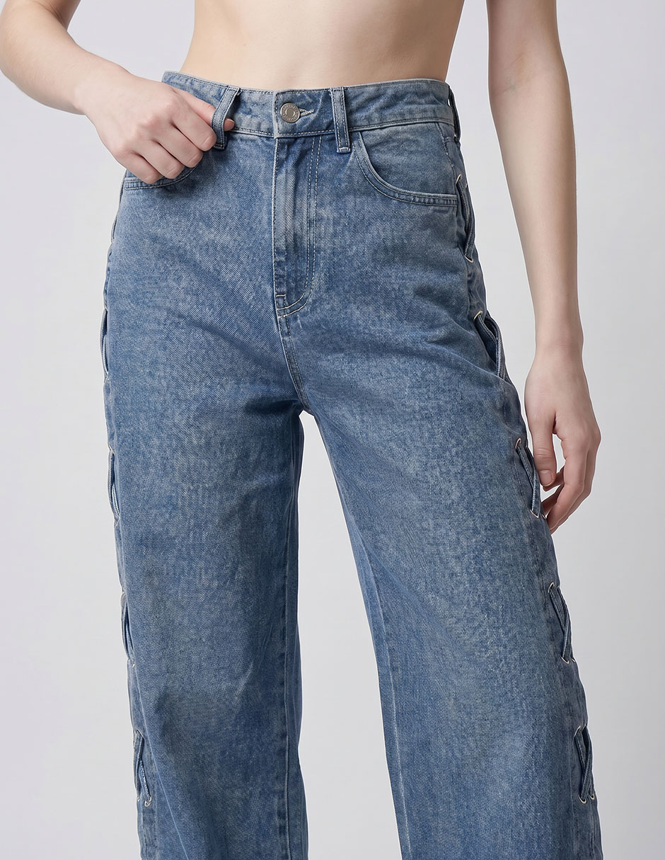 Jeans relaxed amplio para mujer 2