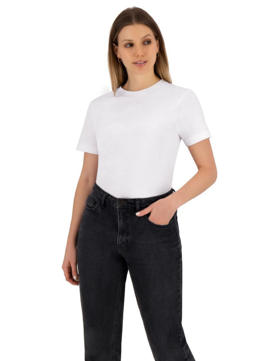 Playera manga corta cuello redondo mujer 4