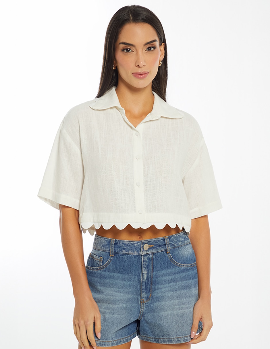 Top cuello camisero Top cuello camisero