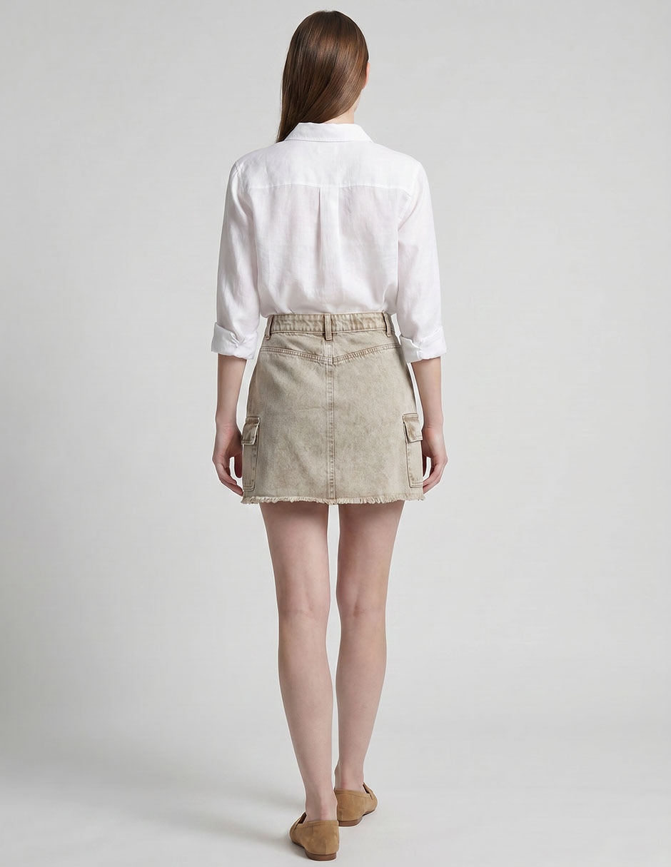 FALDA PIECES 17158351 LISO ALGODÓN