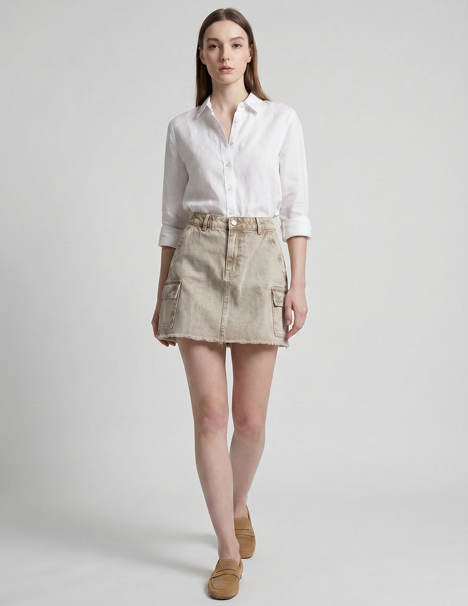 FALDA PIECES 17158351 LISO ALGODÓN
