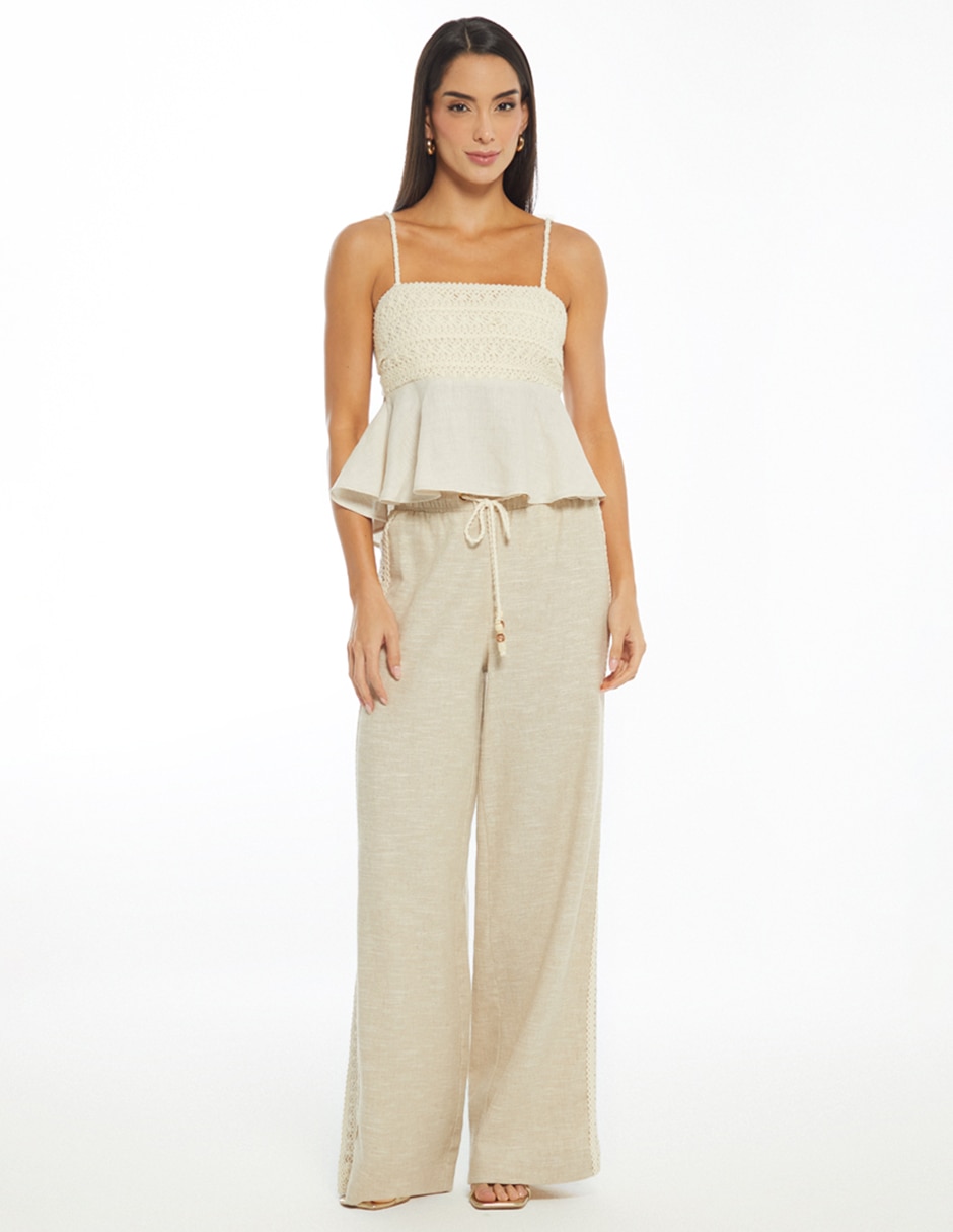 Pantalón relaxed palazzo para mujer 3