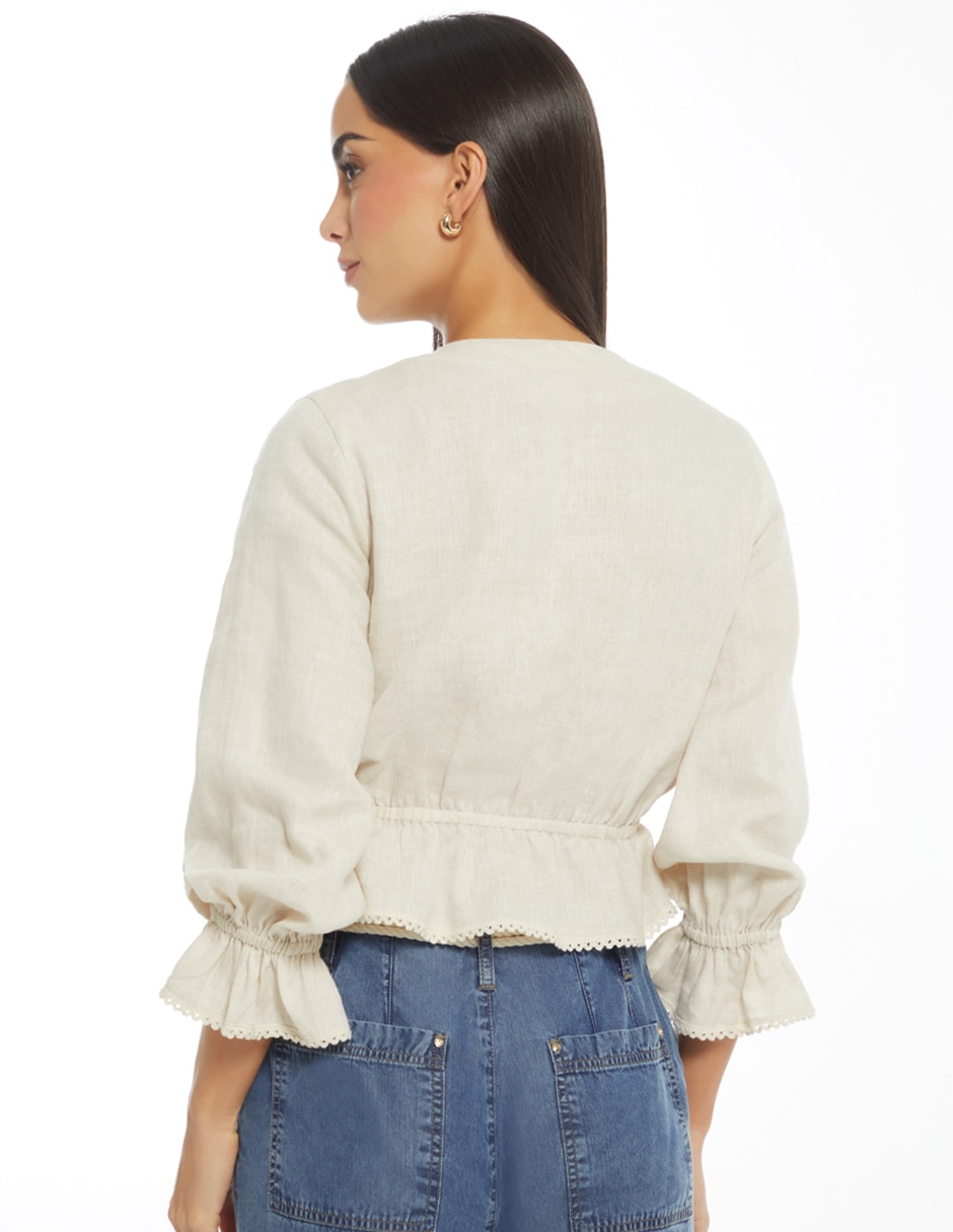 Blusa Encanto Floral manga 3/4 para mujer