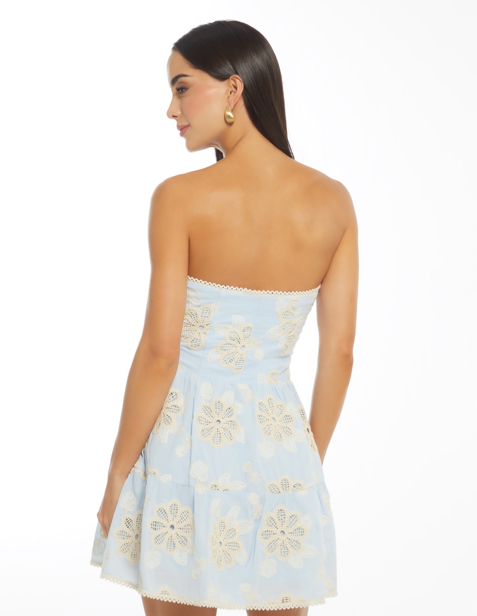 Vestido corto casual encanto floral para mujer