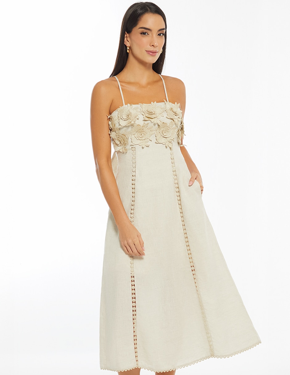 Vestido midi casual Studio F Luxury Garden para mujer
