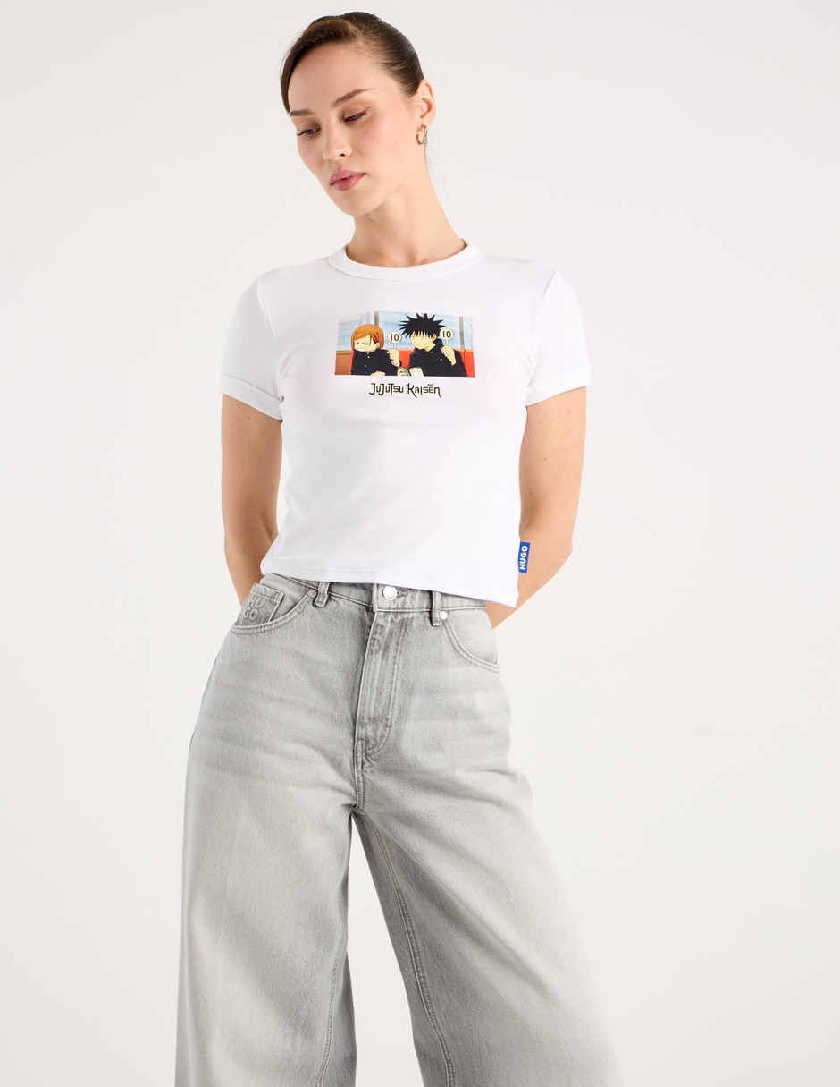 Playera manga corta Hugo Blue cuello redondo para mujer