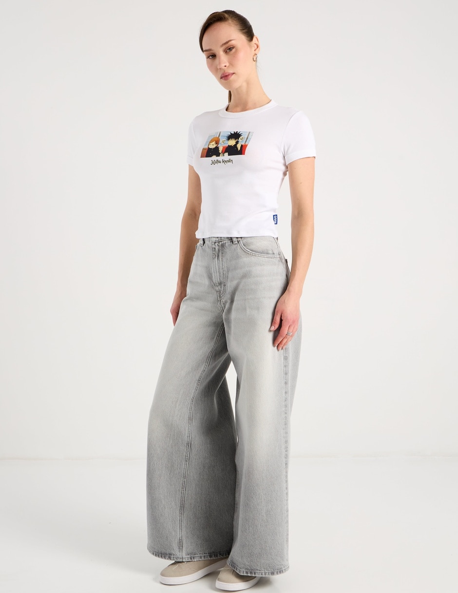 Playera manga corta Hugo Blue cuello redondo para mujer