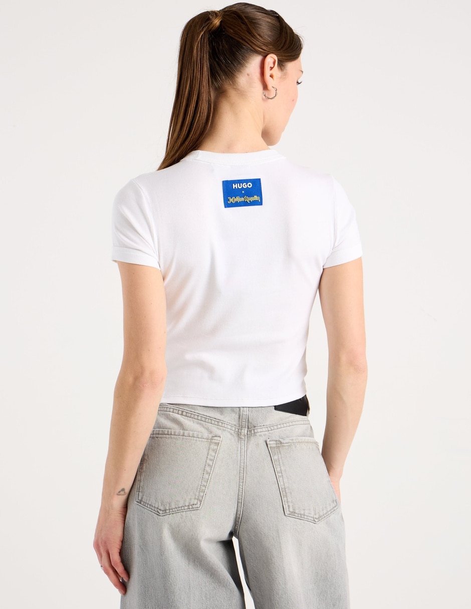 Playera manga corta Hugo Blue cuello redondo para mujer