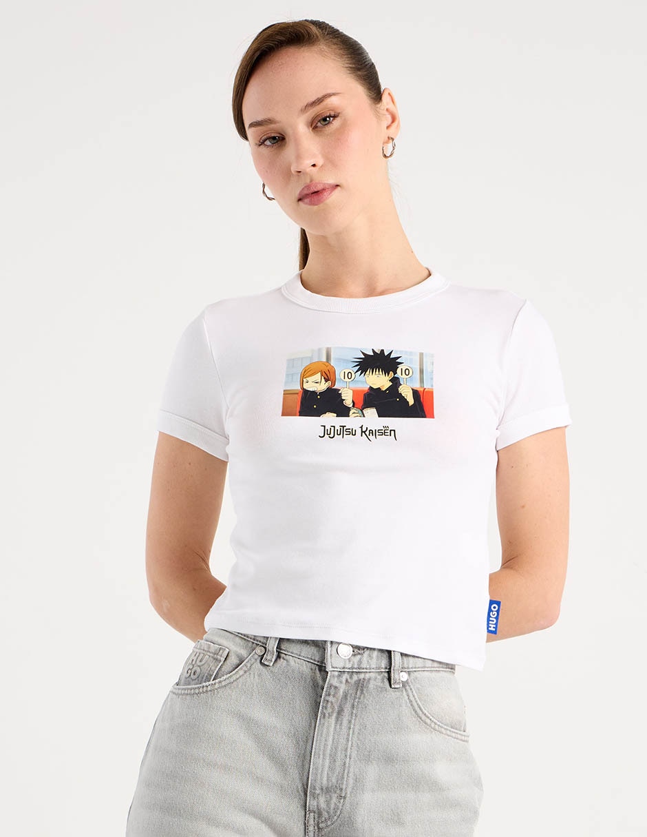 Playera manga corta cuello redondo mujer