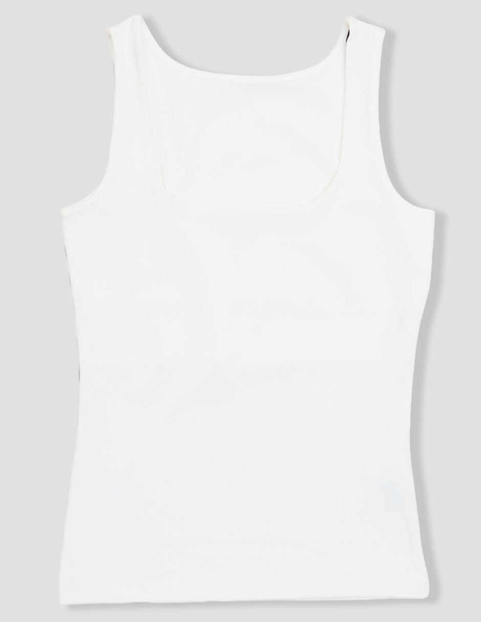 Top cuello redondo escote medio tirante ancho