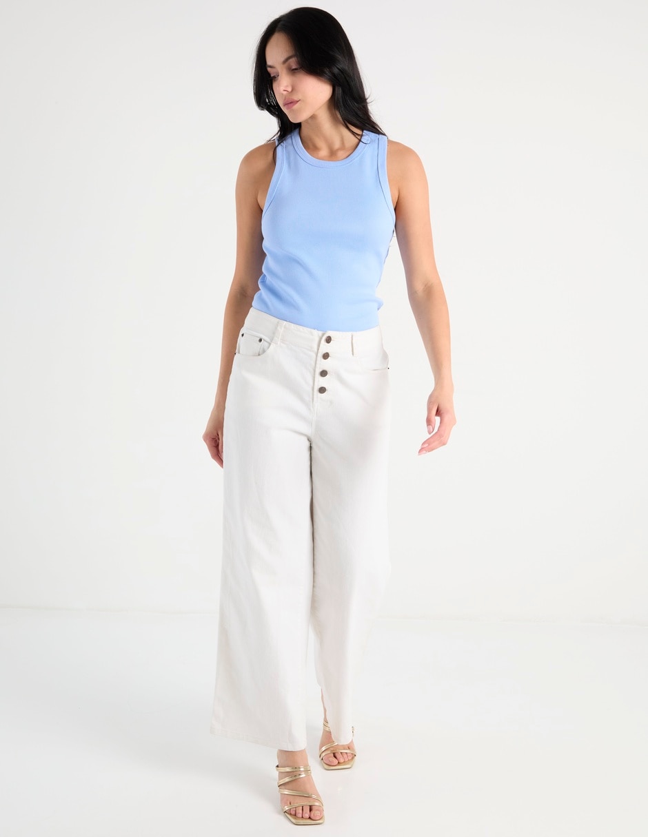 Top cuello redondo tirante ancho