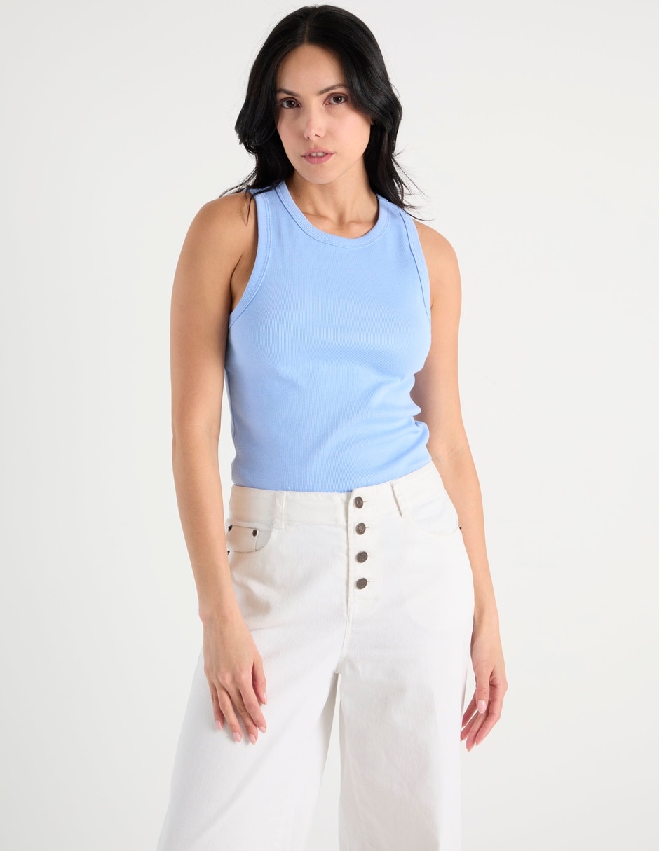 Top cuello redondo tirante ancho Top cuello redondo tirante ancho