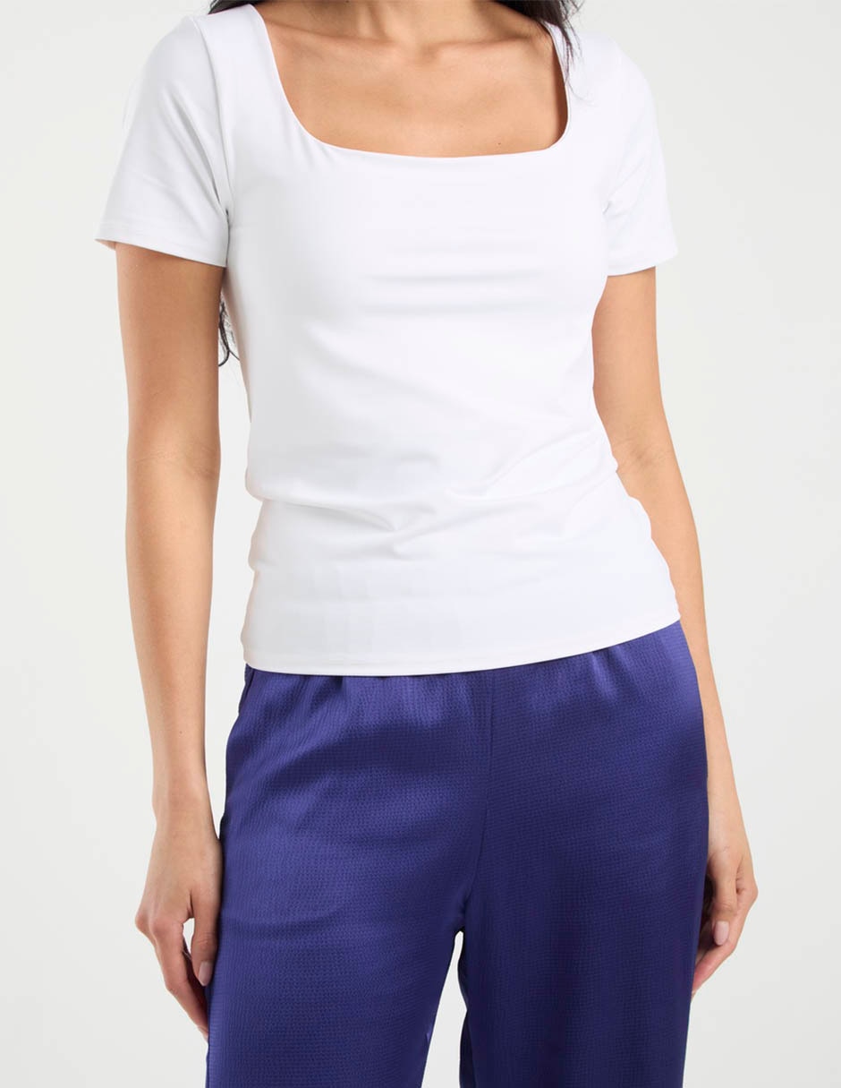 Blusa manga corta para mujer