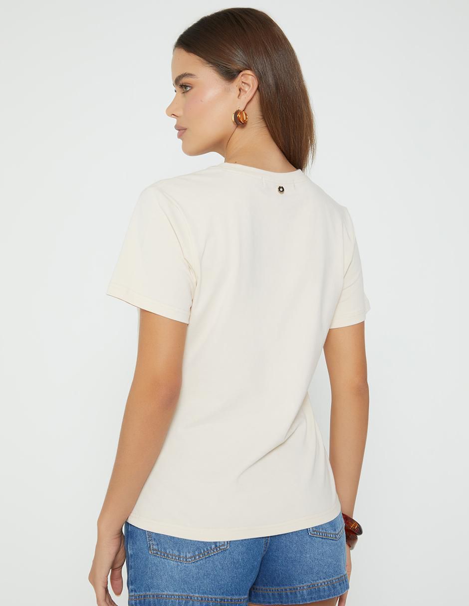 Playera manga corta Macchiato Coffee Mood cuello redondo mujer 4