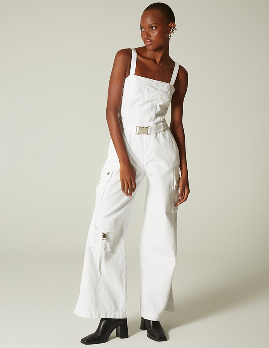 Jumpsuit Studio F de algodón estampado liso para mujer