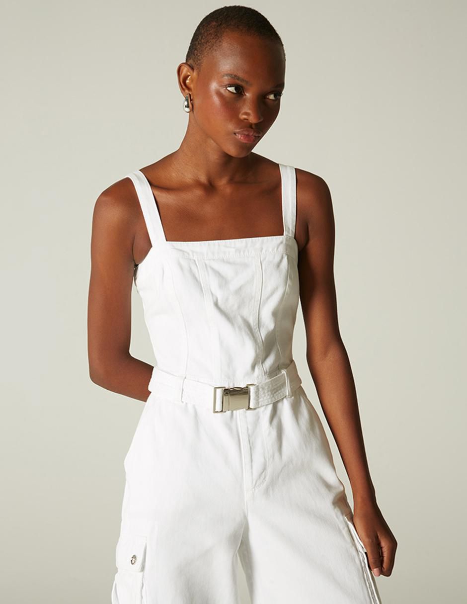 Jumpsuit Studio F de algodón estampado liso para mujer