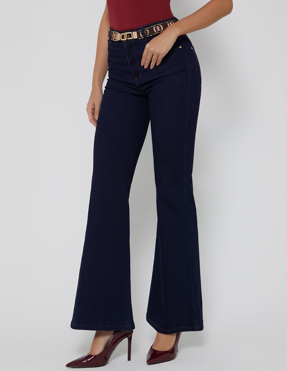 Jeans acampanado cintura estocolmo para mujer Jeans acampanado cintura estocolmo para mujer