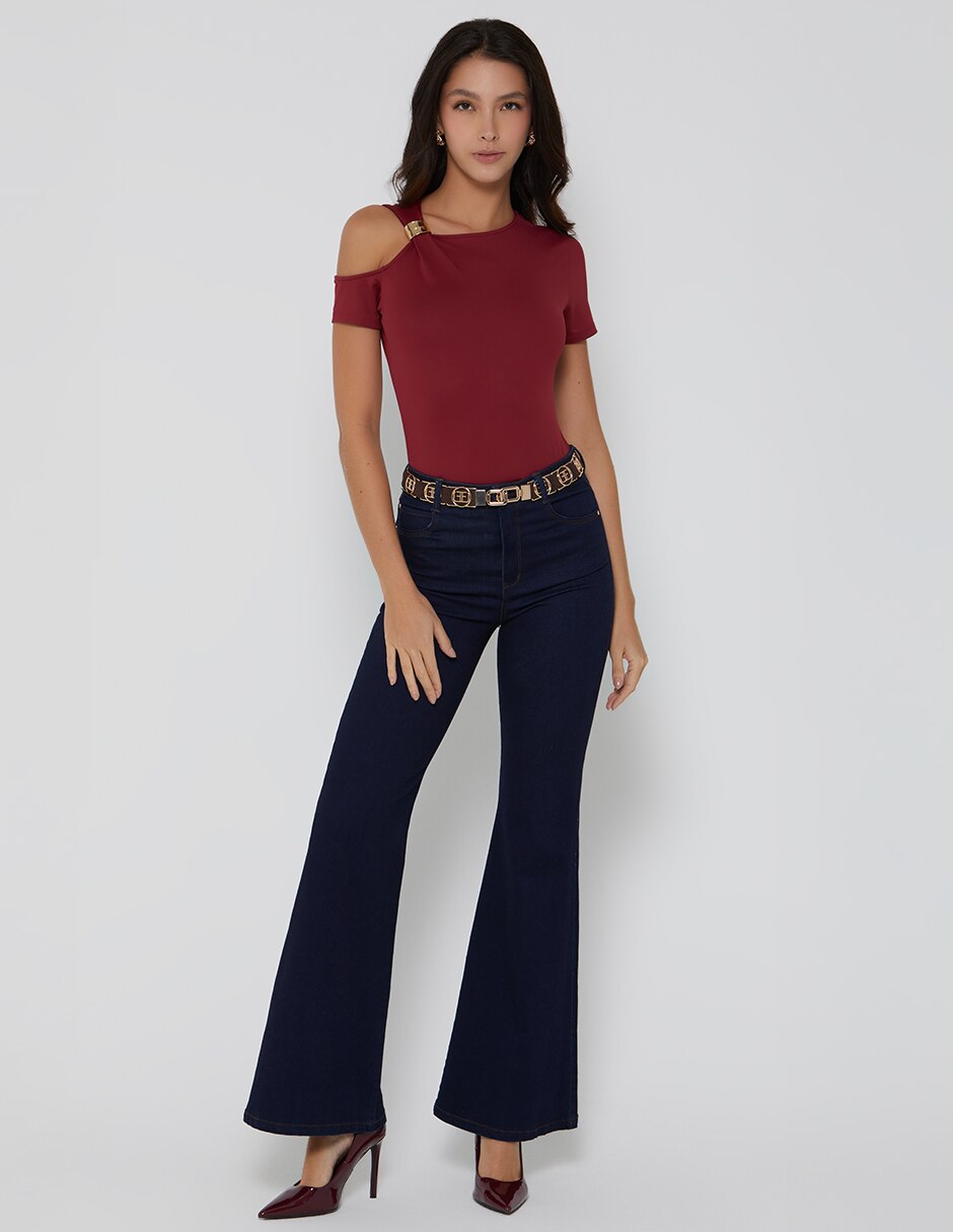 Jeans acampanado cintura estocolmo para mujer 5