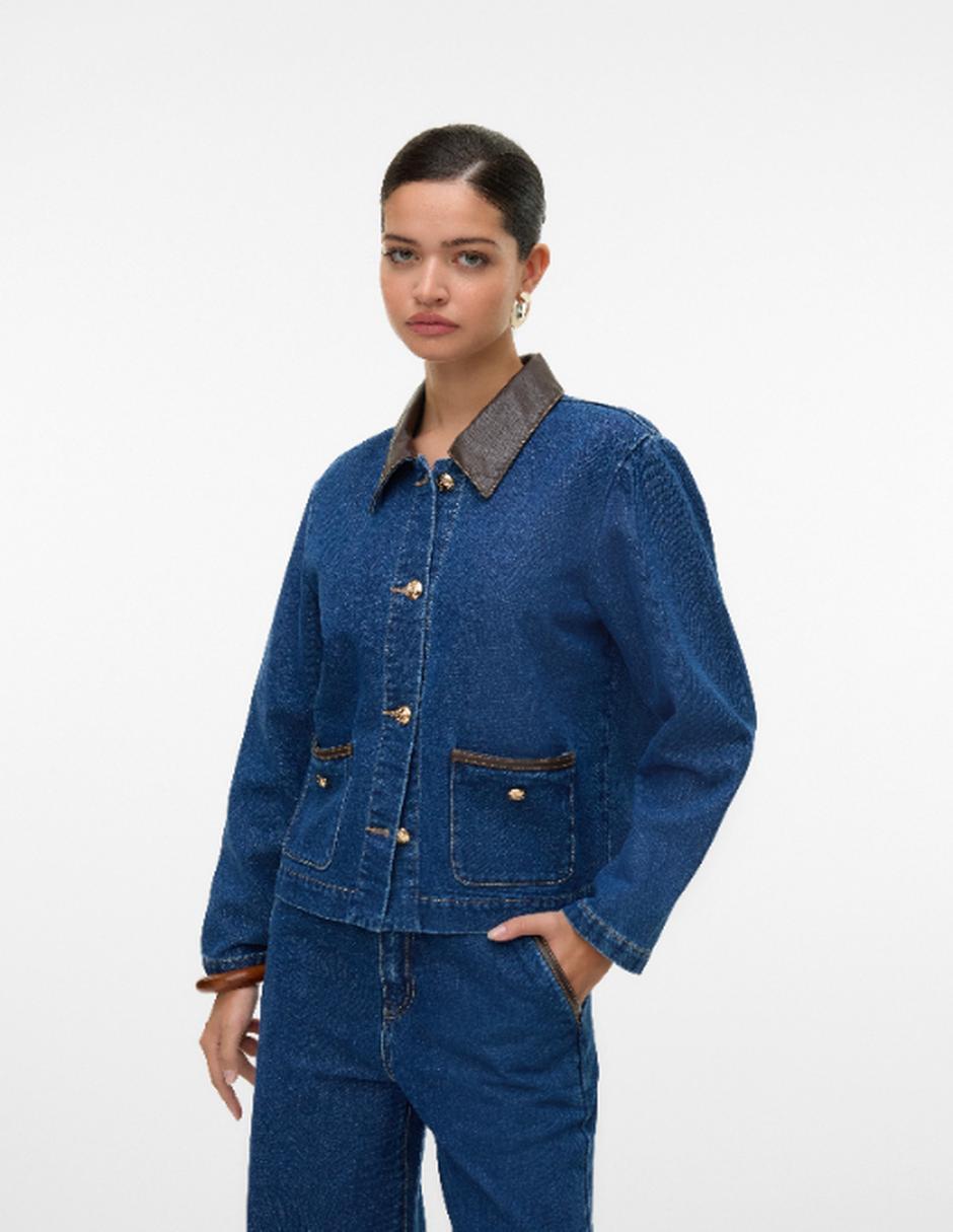 Chamarra denim no impermeable de algodón para mujer Chamarra denim no impermeable de algodón para mujer