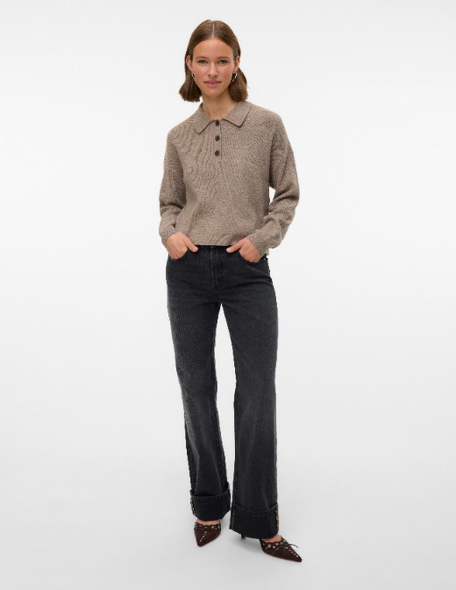 Jeans straight mid rise ss26 para mujer