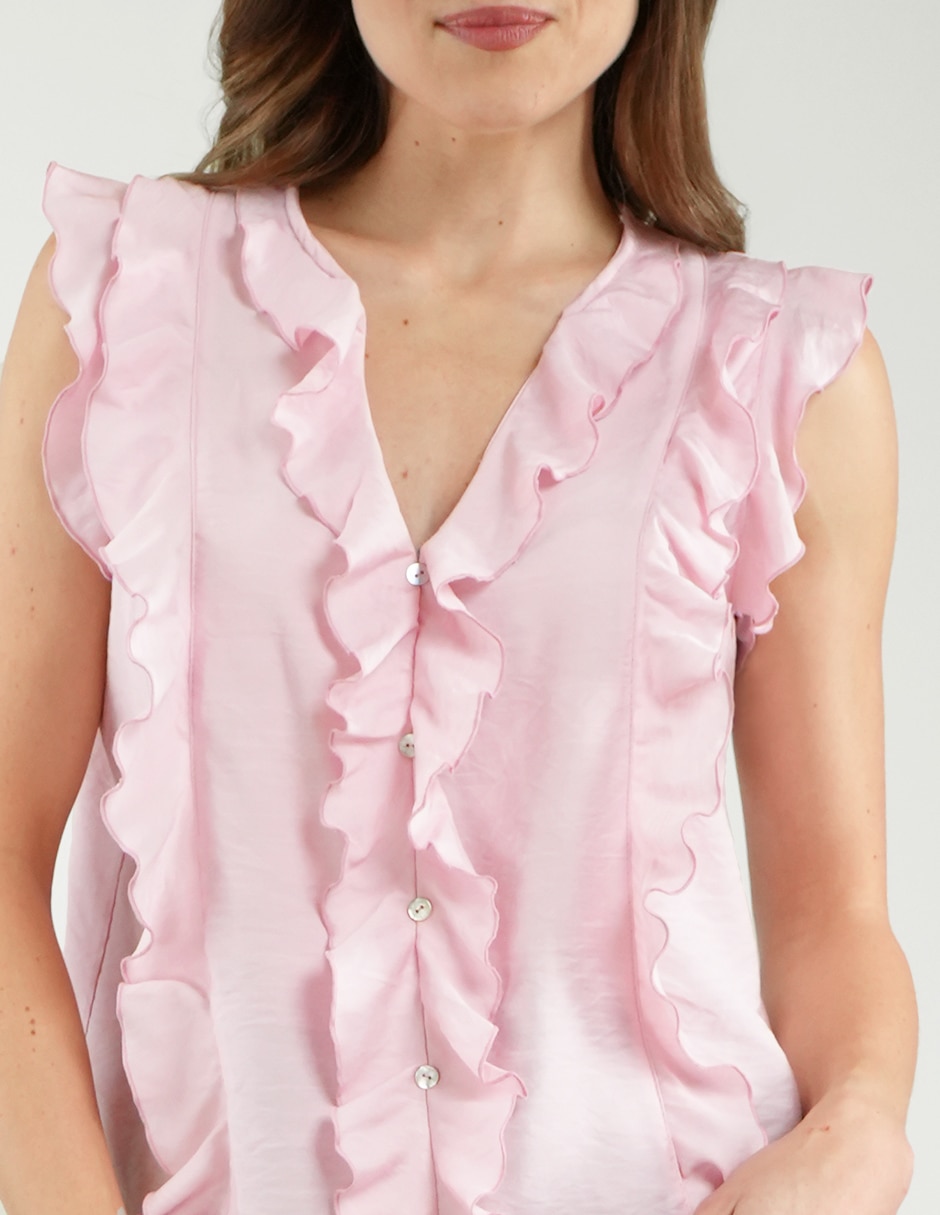 Blusa parallel manga corta para mujer