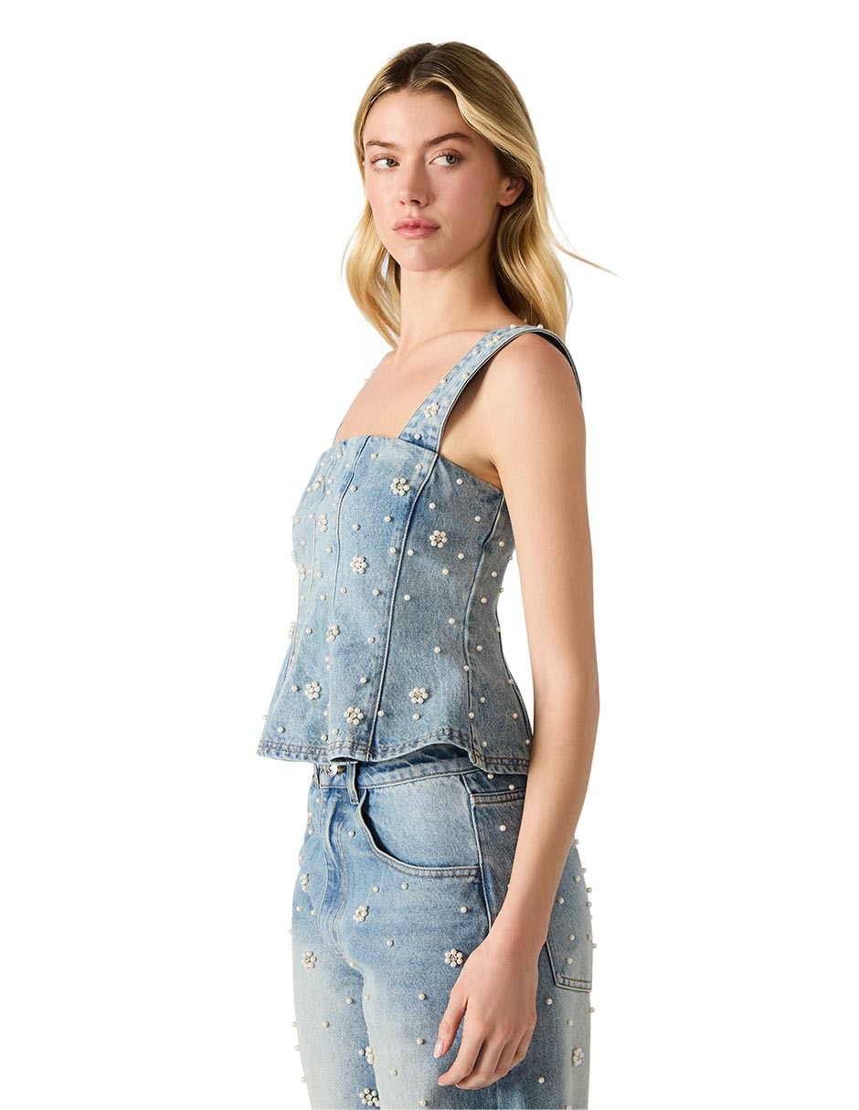 Top Steve Madden cuello halter escote cuadrado tirante ancho