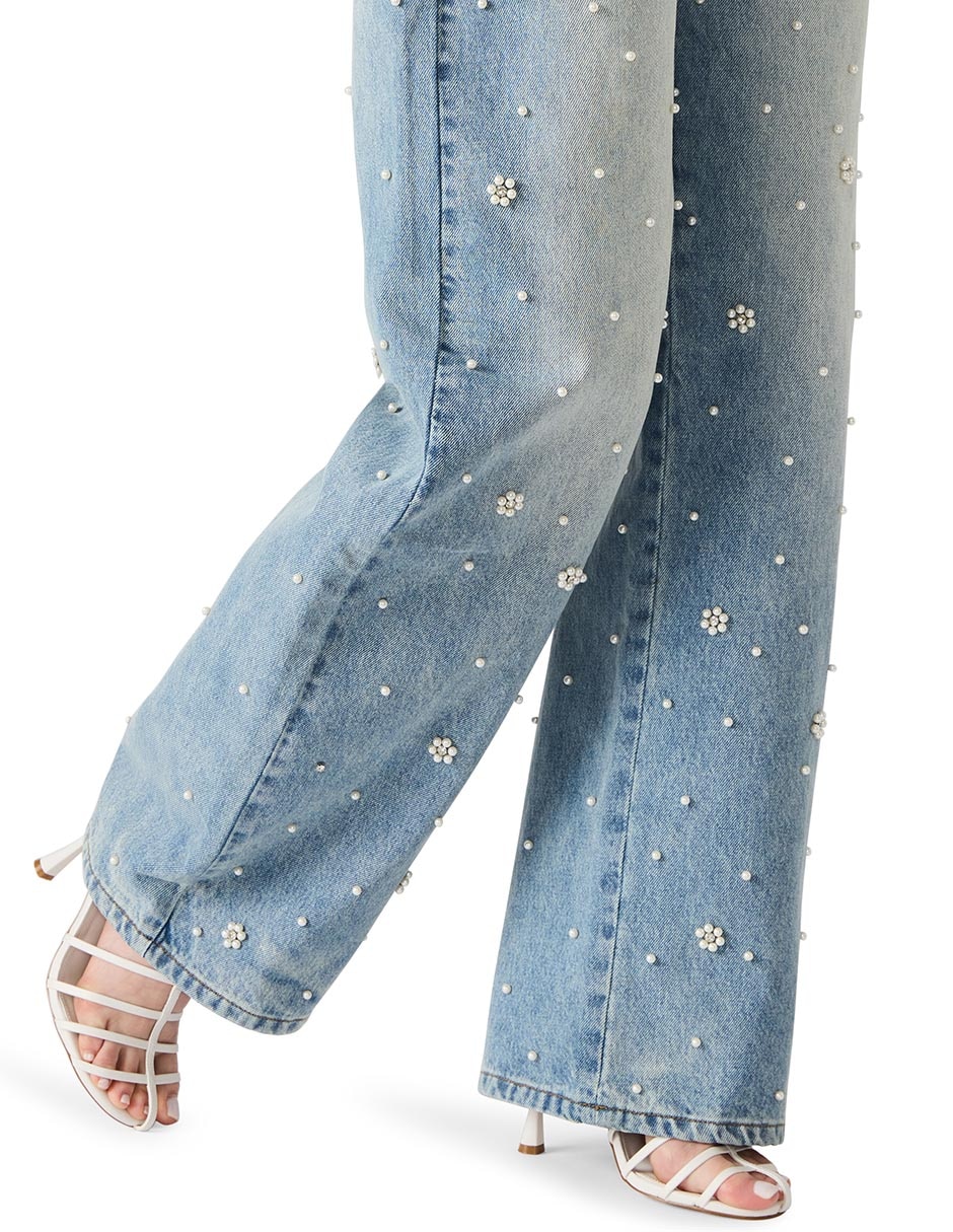 Jeans relaxed amplio cintura alta para mujer 7