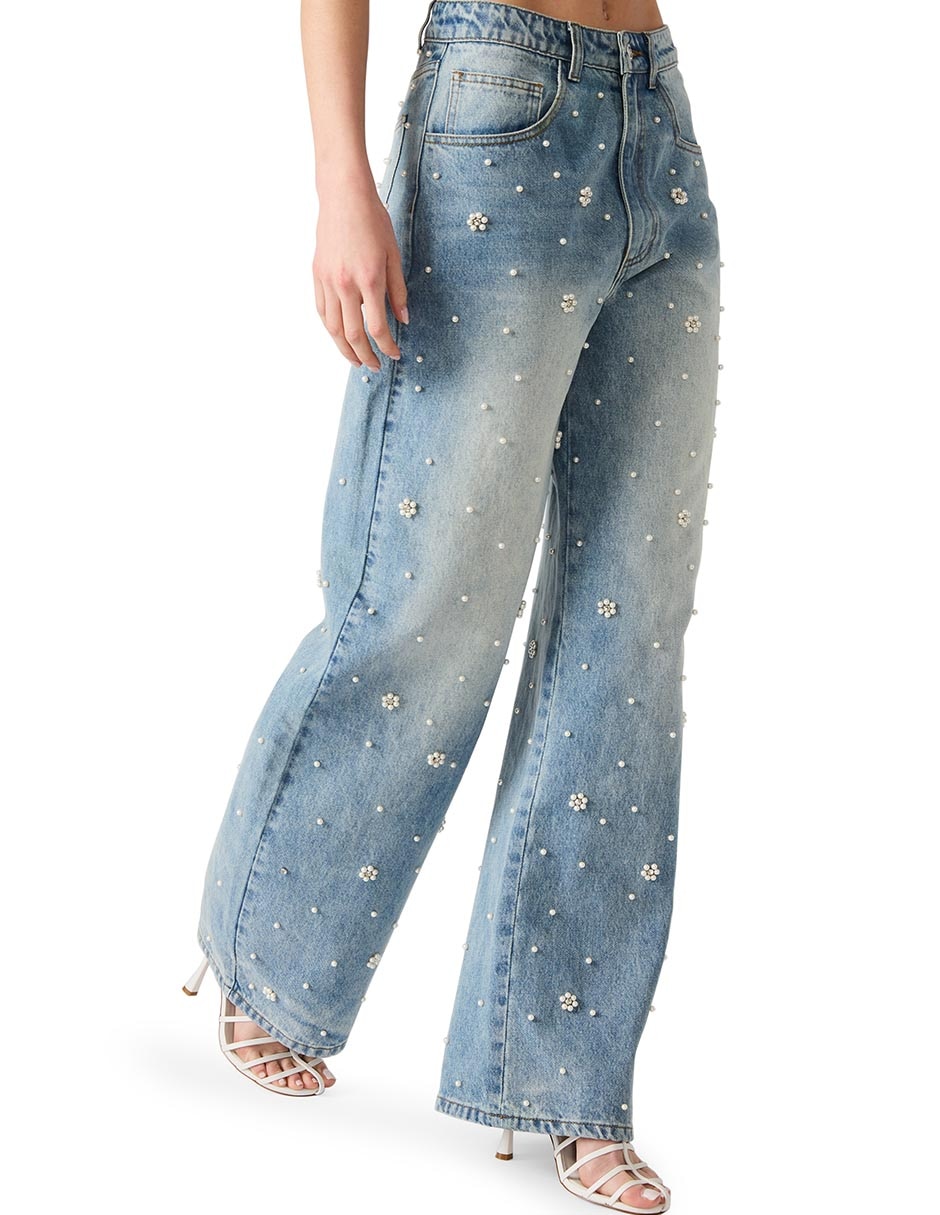 Jeans relaxed amplio cintura alta para mujer 8