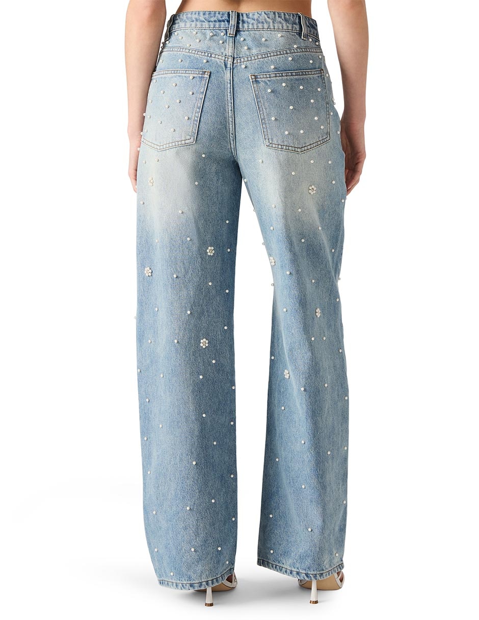 Jeans relaxed amplio cintura alta para mujer 9
