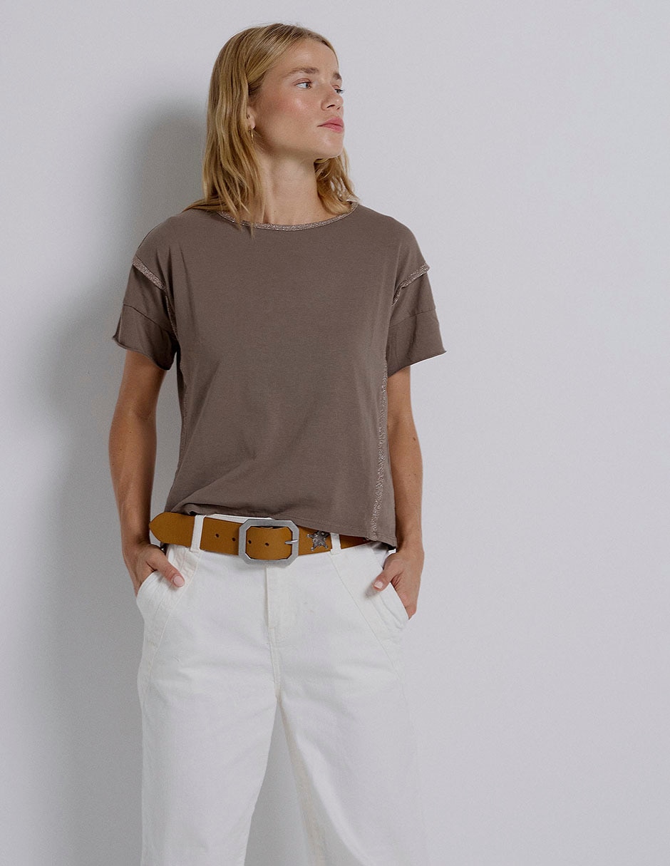 Playera manga corta cuello redondo para mujer 3