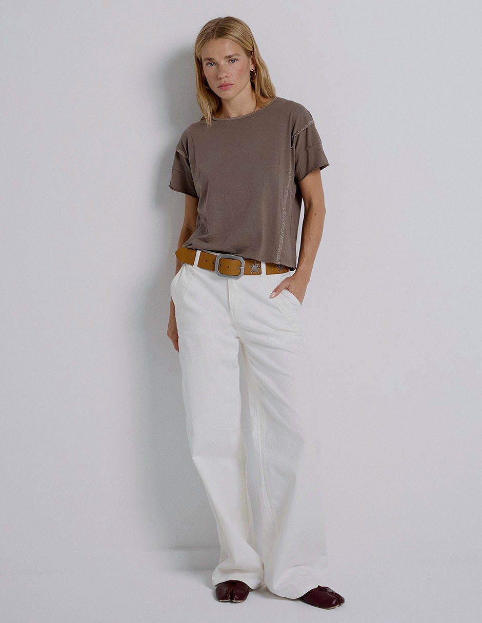 Playera manga corta cuello redondo para mujer 5