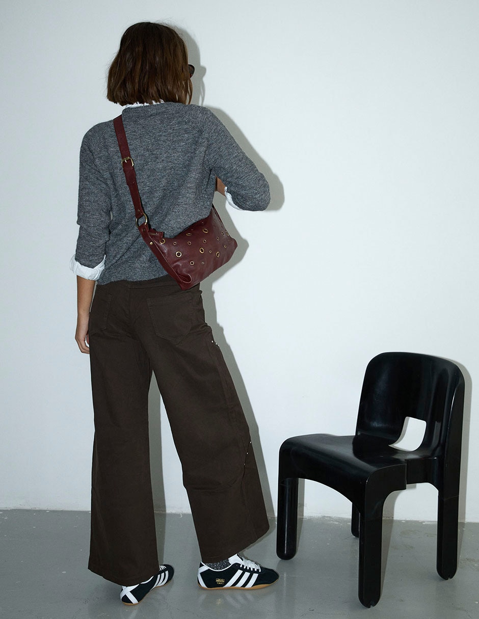 Jeans wide leg cintura para mujer 8