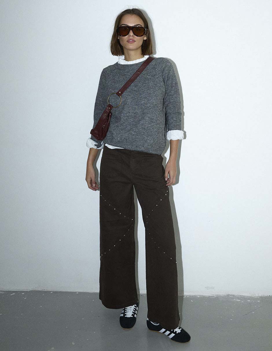 Jeans wide leg cintura para mujer 9