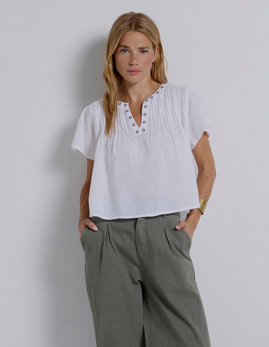 Blusa Renatta&Go manga corta para mujer