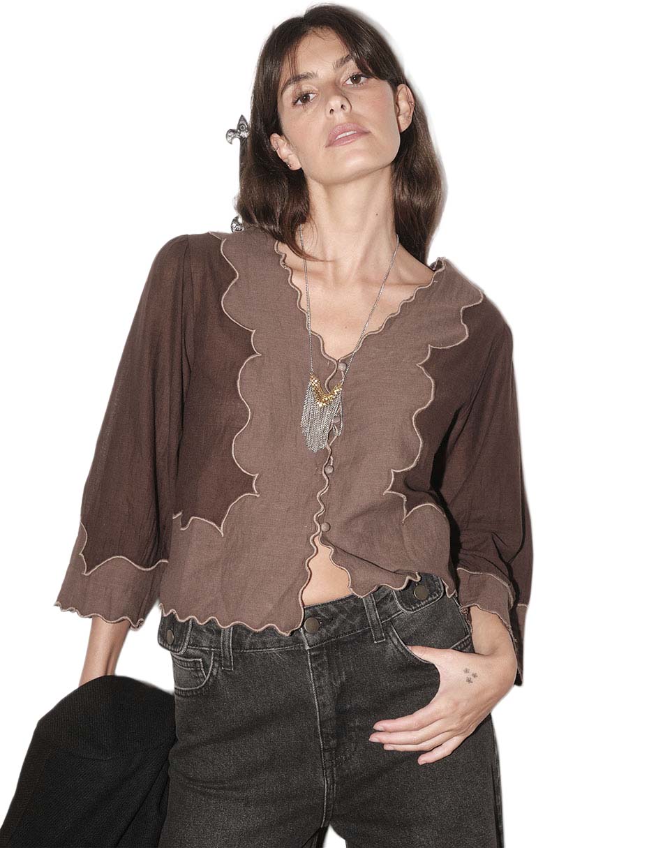 Blusa manga 3/4 para mujer