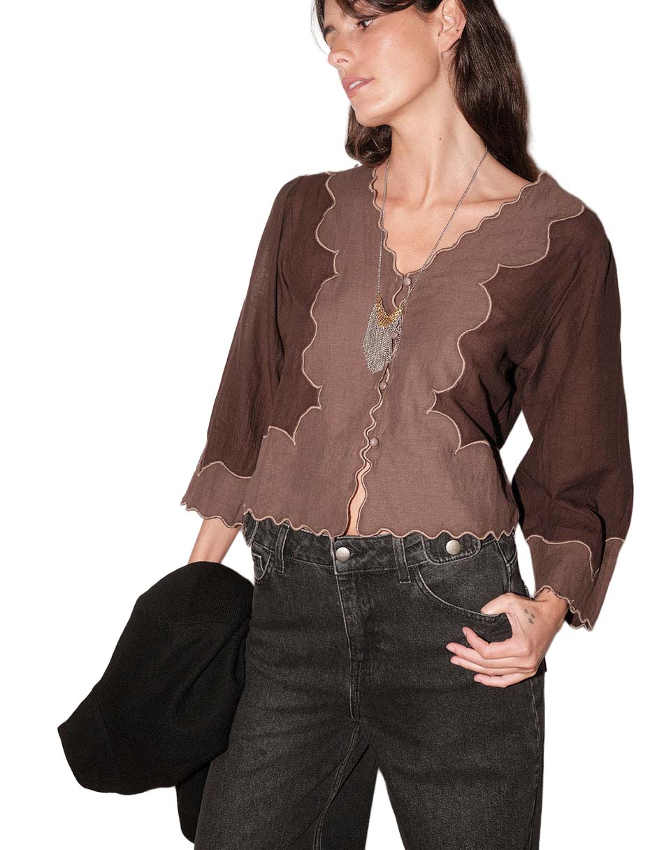 Blusa manga 3/4 para mujer