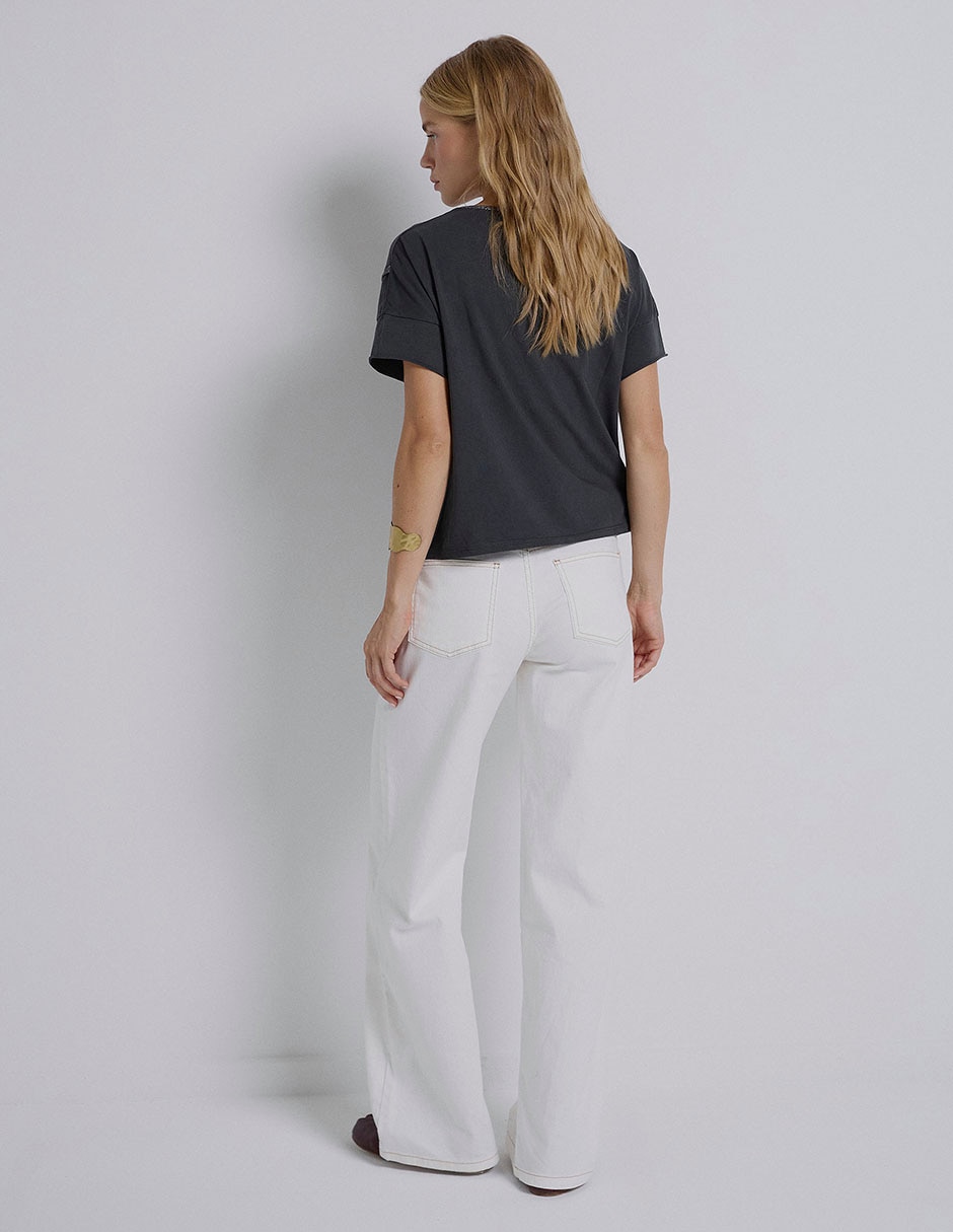 Playera manga corta cuello redondo para mujer 2