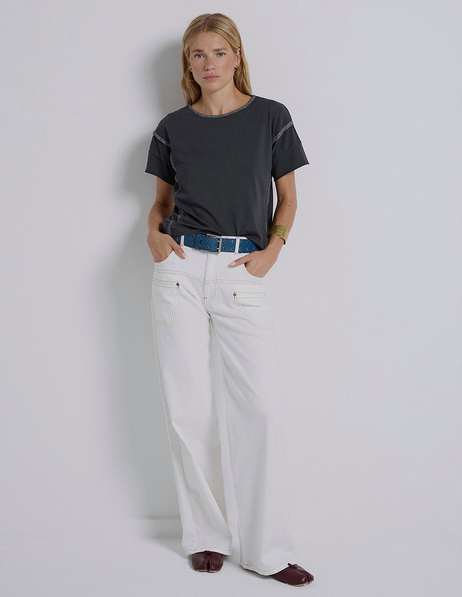 Playera manga corta cuello redondo para mujer 4