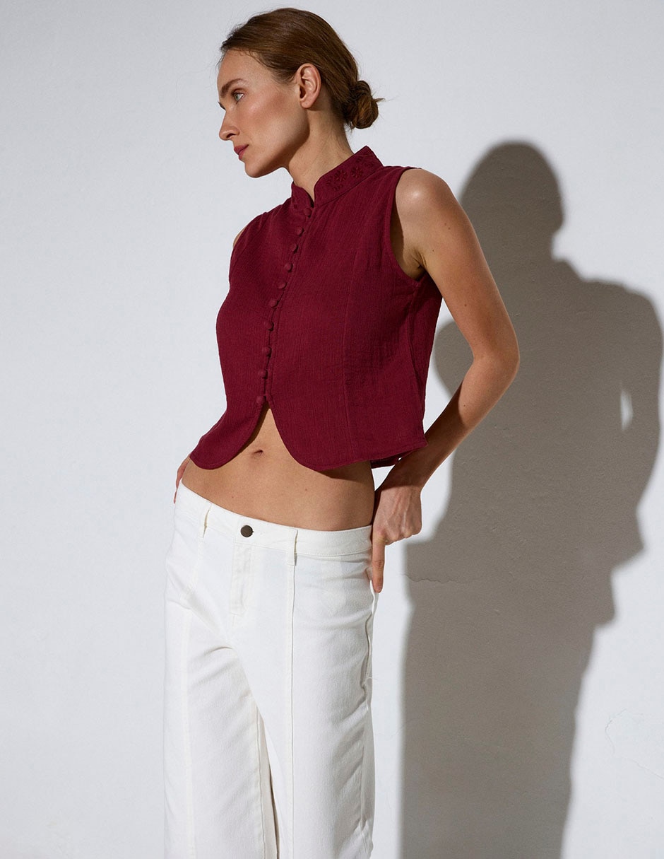 Top cuello mao