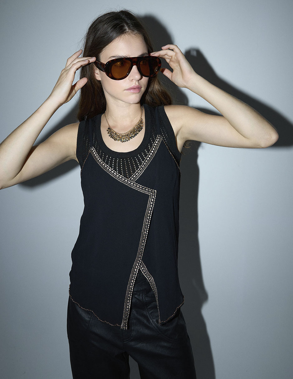 Top Renatta&go escote V tirante ajustable