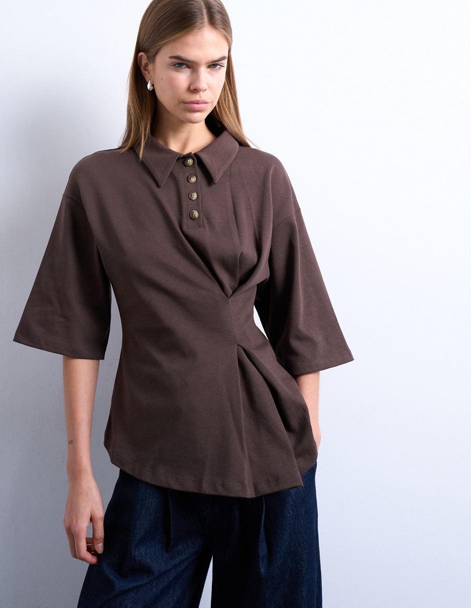 Playera tipo polo para mujer