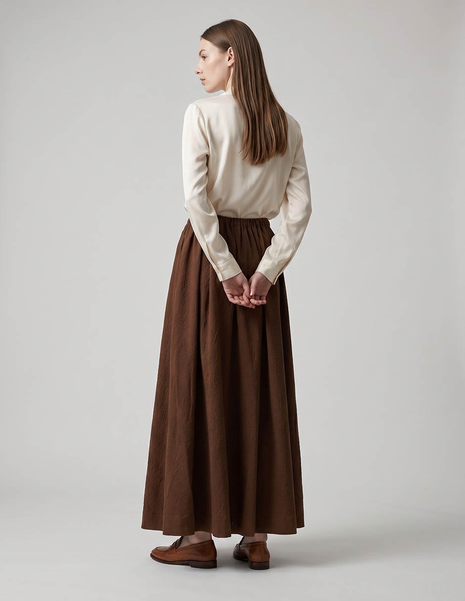Falda maxi topshop de algodón a la cintura