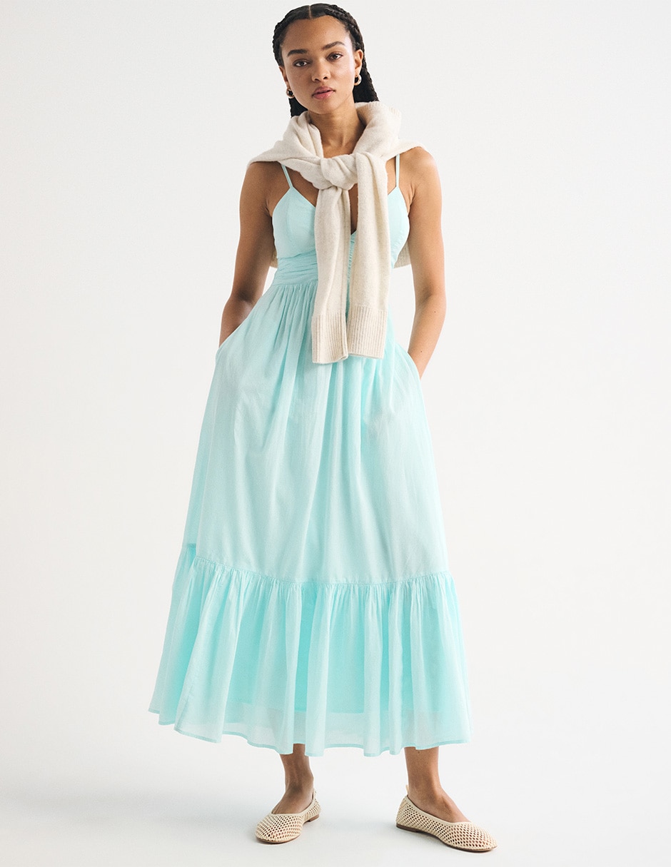 Vestido maxi casual abercrombie & fitch para mujer