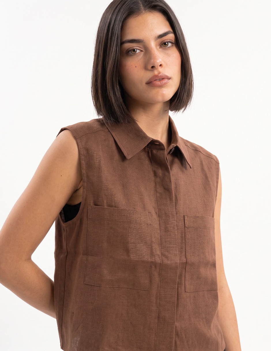Blusa sin manga para mujer 4
