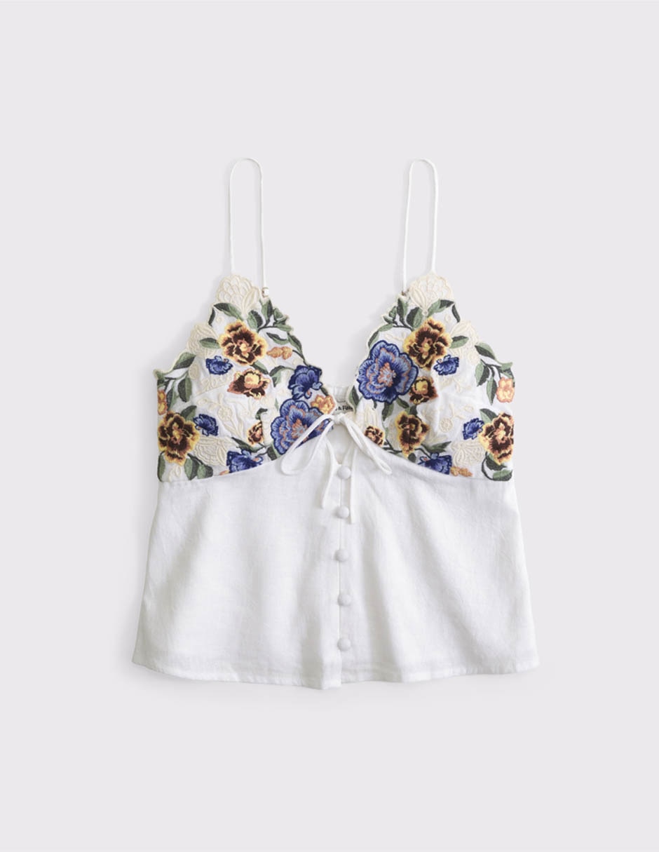 Top abercrombie & fitch cuello v escote v tirante ajustable