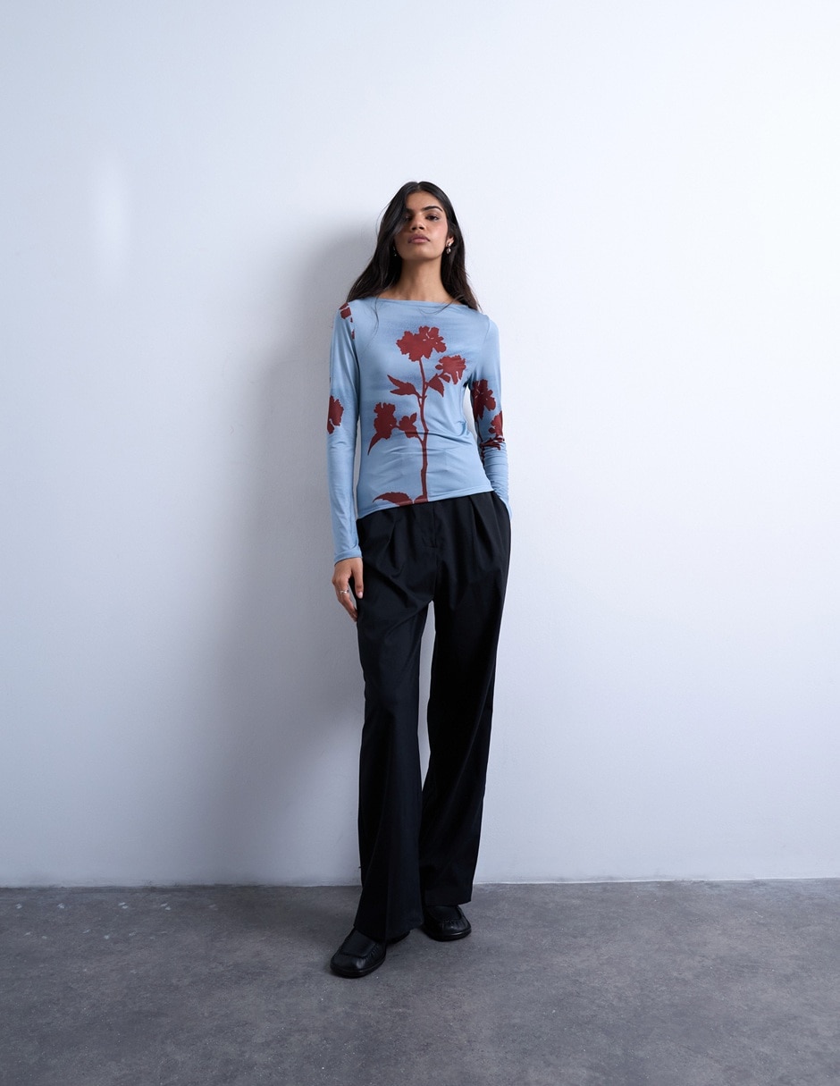 Blusa manga larga para mujer
