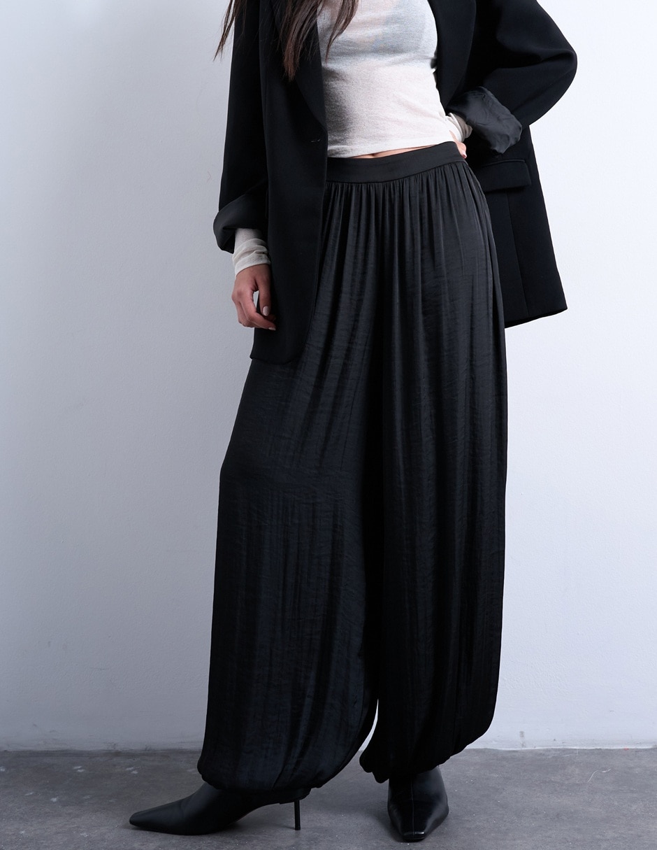 Pants amplio con elástico para mujer